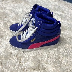 Puma high top sneaker with heel